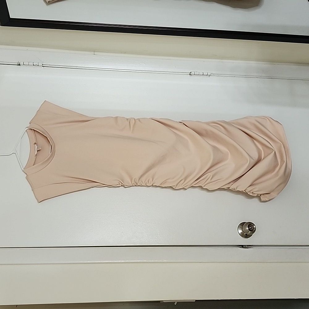 Rachel Parcell cream ruched dress